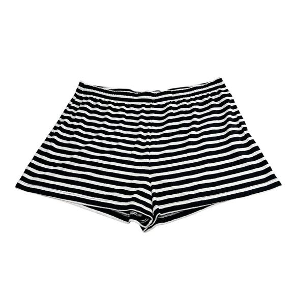 H&M Jersey Shorts Women's Sz XXL Black White Striped Pockets Stretch 3" Inseam - Picture 5 of 7